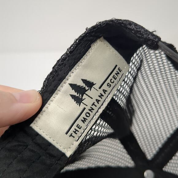 The Montana Scene Snapback Trucker Hat Blue One Size Adjustable Mesh Back - Picture 9 of 9